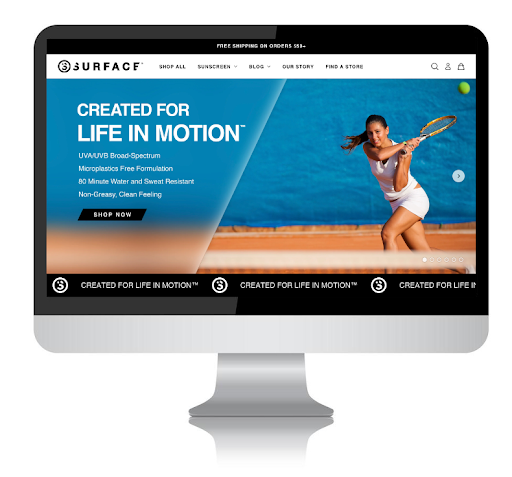 Surface sunscreen website